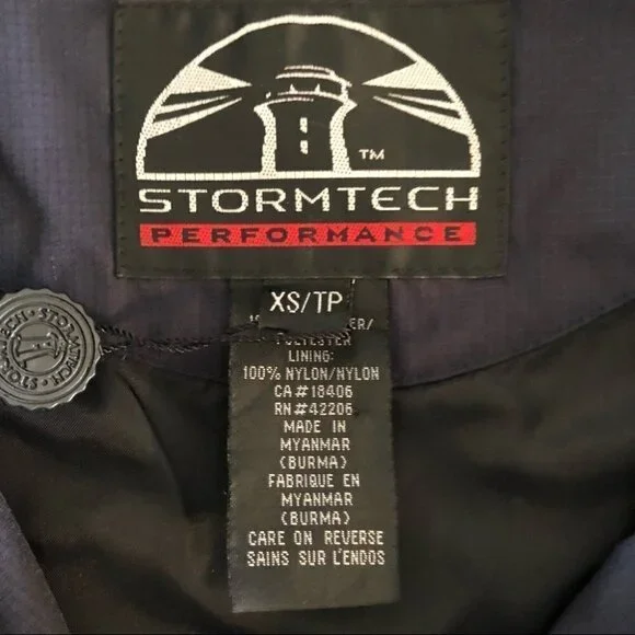 NWT Stormtech Performance Navy 1/4 Zip Windbreaker Jacket Mens  XS - Picture 12 of 16